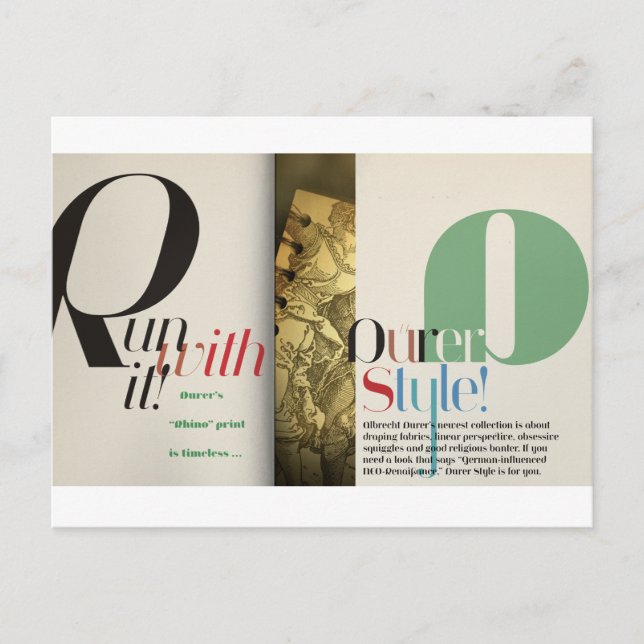 Carte Postale Jeanne : Style Dürer (Devant)