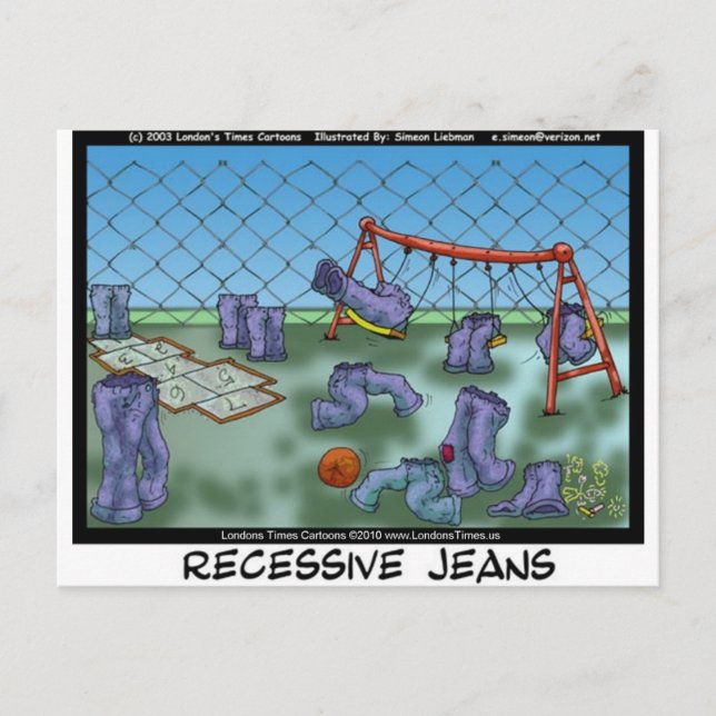 Carte Postale Jeans Récessive Drôle Cadeaux Tee - shirts et Obje (Devant)