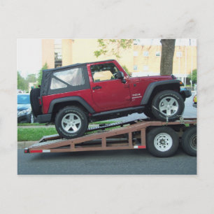 Carte Postale Jeep rouge