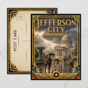 Carte Postale Jefferson City Missouri Art Déco Vintage Âge d'Or