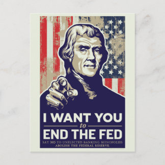 Carte Postale Jefferson met fin à la Fed