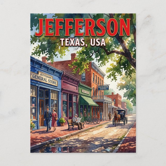 Carte Postale Jefferson, Texas, États-Unis États-Unis (Devant)