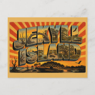 Carte Postale Jekyll Island Géorgie Plage de bois flotté Art for