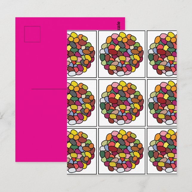 Carte Postale Jelly Bean Jelly Bean Coloré (Devant / Derrière)
