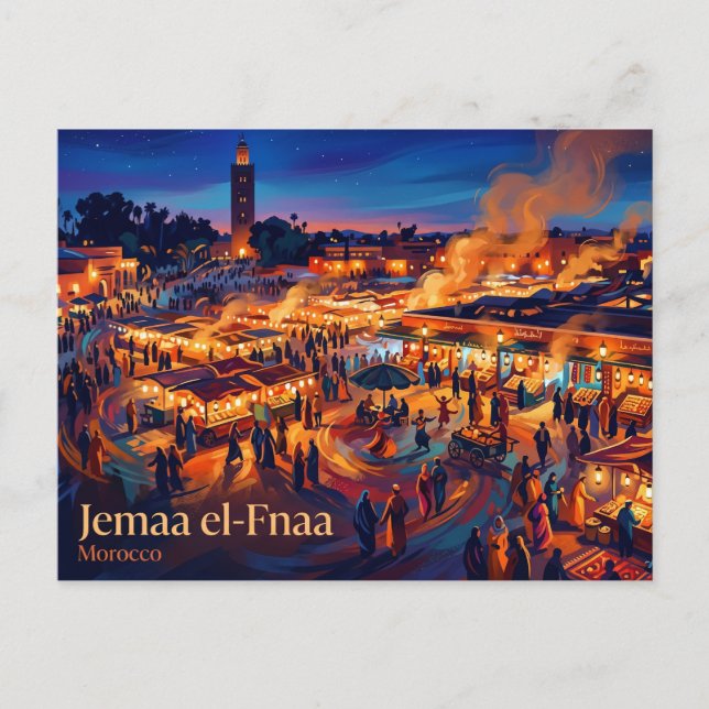 Carte Postale Jemaa el-Fnaa Maroc (Devant)