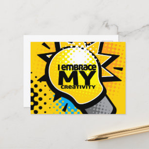 Carte Postale "J'embrasse ma créativité" Motivation Affirmation