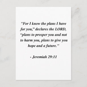 CARTE POSTALE JEREMIAH 29:11