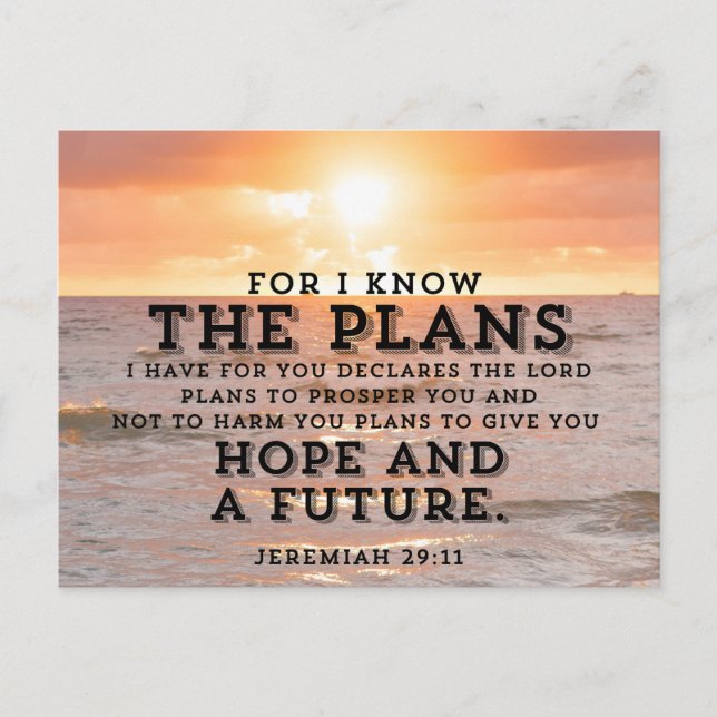 Carte Postale Jeremiah 29:11 Car je connais les Plans Sunrise (Devant)