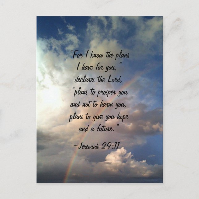 Carte Postale Jeremiah 29:11 Rainbow Postcard (Devant)