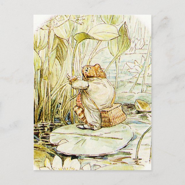 Carte Postale Jeremy Fisher sur un pad Lily par Beatrix Potter (Devant)
