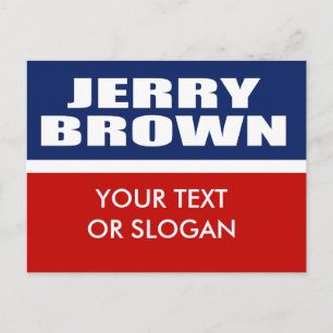 CARTE POSTALE JERRY BROWN POUR LE GOUVERNEUR