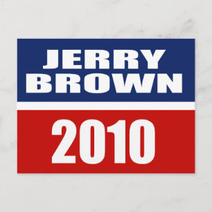 CARTE POSTALE JERRY BROWN POUR LE GOUVERNEUR