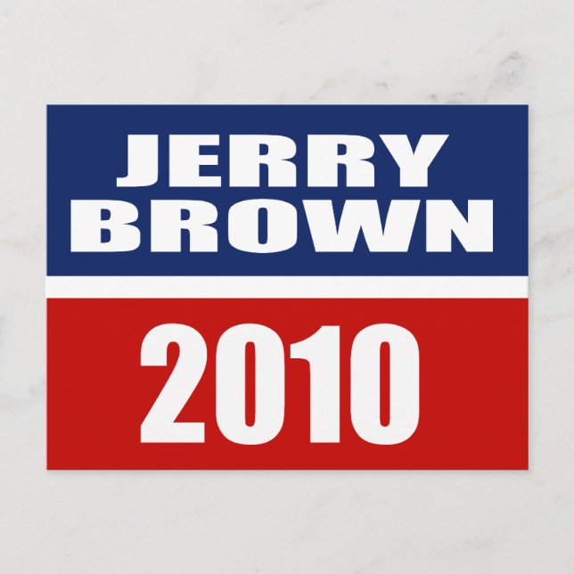 CARTE POSTALE JERRY BROWN POUR LE GOUVERNEUR (Devant)