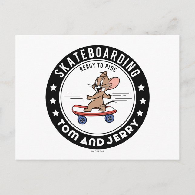 Carte Postale Jerry Skateboarding - Prêt à rouler (Devant)