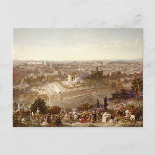 Carte Postale Jérusalem pour la grandeur, gravée par Charles Mot (Devant)