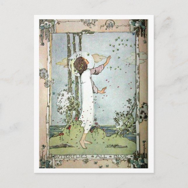 Carte Postale Jessie M. King - Papillons Tous Bleus (Devant)