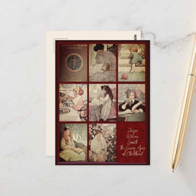 Carte Postale Jessie Wilcox Smith Les sept ans de l'enfance Po (Devant/Arrière en situation)