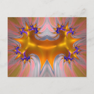 Carte Postale JESTER~ Motif de conception fractale 3D ~ Multicol