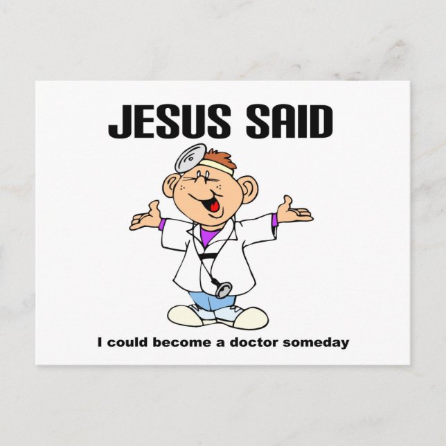 Carte Postale Jésus a dit docteur design chrétien (Devant)
