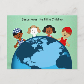 Carte Postale Jésus aime les petits enfants.