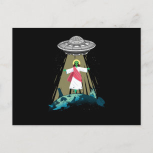 Carte Postale Jésus Alien Enlèvement OVNI Croyant Aliens Cadeau