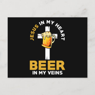 Carte Postale Jesus And Beer Christian Saying