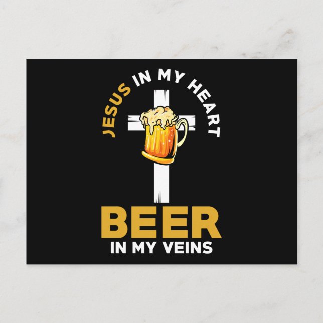 Carte Postale Jesus And Beer Christian Saying (Devant)