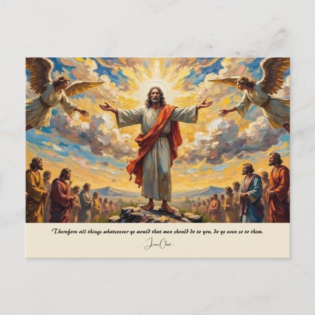 Carte Postale Jésus-Anges Et Une Foule (Devant)