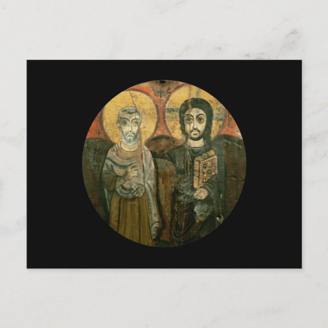 Carte Postale Jésus avec Abbot Coptic Icon (Devant)