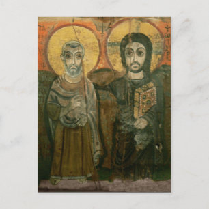 Carte Postale Jésus avec Abbot Coptic Icon