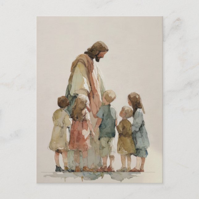 Carte Postale Jésus avec des enfants  (Devant)