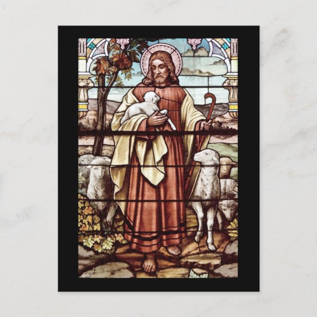 Carte Postale Jésus avec ses brebis (Devant)