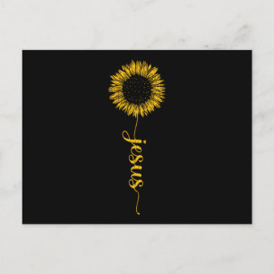Carte Postale Jesus Blessed Thankful Christian Faith Sunflower