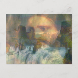 Carte Postale Jésus, Cascades et Arc en ciel