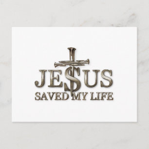 Carte Postale Jésus-Christ a sauvé ma vie Cadeau pour femmes hom