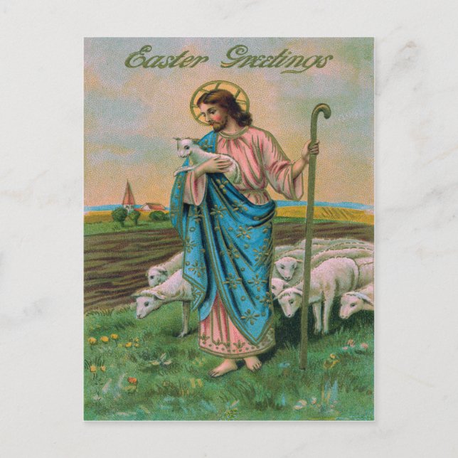 Carte Postale Jésus-Christ Agneau Berger (Devant)
