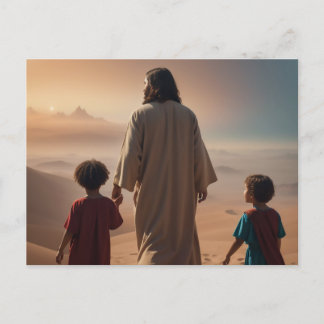 Carte Postale Jésus Christ avec les enfants