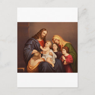 Carte Postale Jésus-Christ avec les Enfants Premium Beaux-Arts
