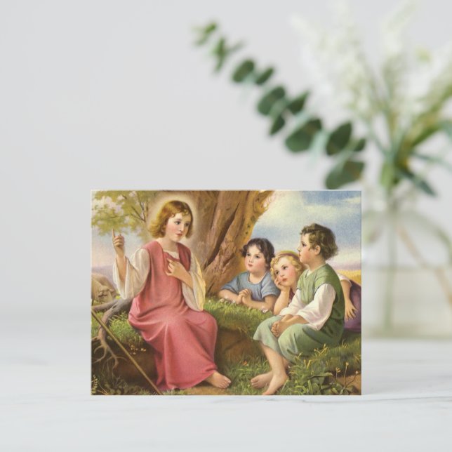 Carte Postale Jésus Christ Enseigner les enfants, Religion Vinta (Debout devant)