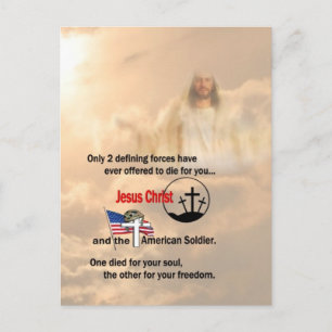 Carte Postale Jésus Christ et le soldat américain