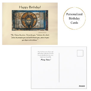 Carte Postale Jésus Christ mouchoir Orthodoxe Anniversaire