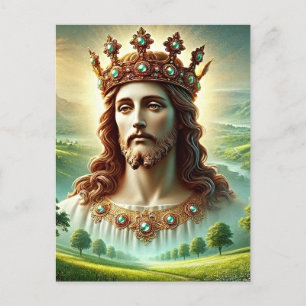 Carte Postale Jésus Christ portant les rois Couronne Paysage Art