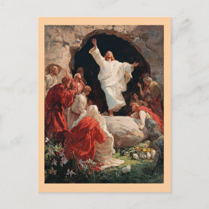 Carte Postale Jésus-Christ ressuscitant du tombeau,