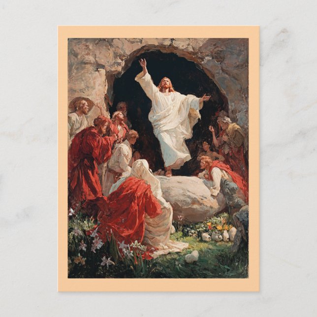 Carte Postale Jésus-Christ ressuscitant du tombeau, (Devant)