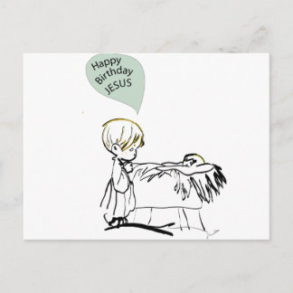 Carte Postale jésus d'anniversaire heureux