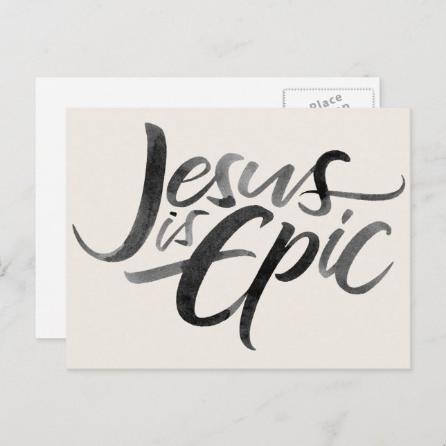 Carte Postale Jésus est Epic Religieux Lettres Christian Christ (Devant / Derrière)