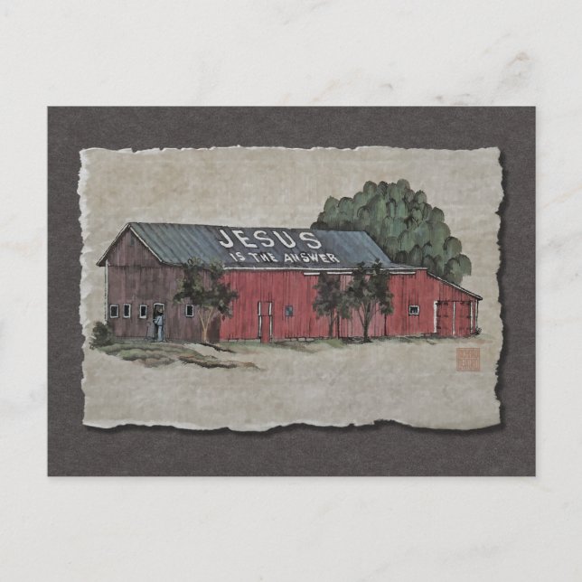 Carte Postale Jésus Est La Réponse Grange (Devant)