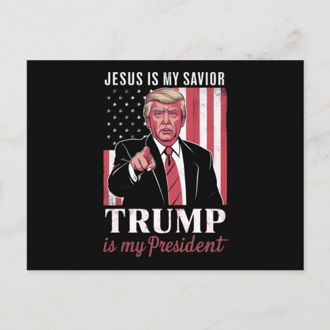 Carte Postale Jésus Est Mon Sauveur Trump Est Mon Élection À La  (Devant)