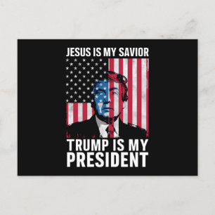 Carte Postale Jésus Est Mon Sauveur Trump Est Mon Président 2024