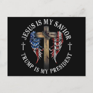 Carte Postale Jésus est mon sauveur Trump est mon président 2024